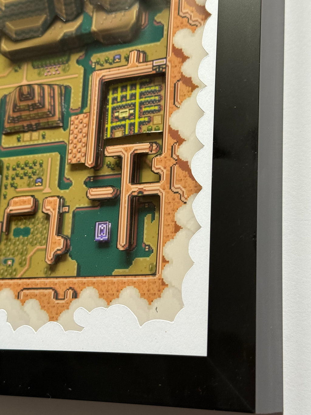 Zelda Link to the Past Dark Hyrule Map 3D Shadow Box Art