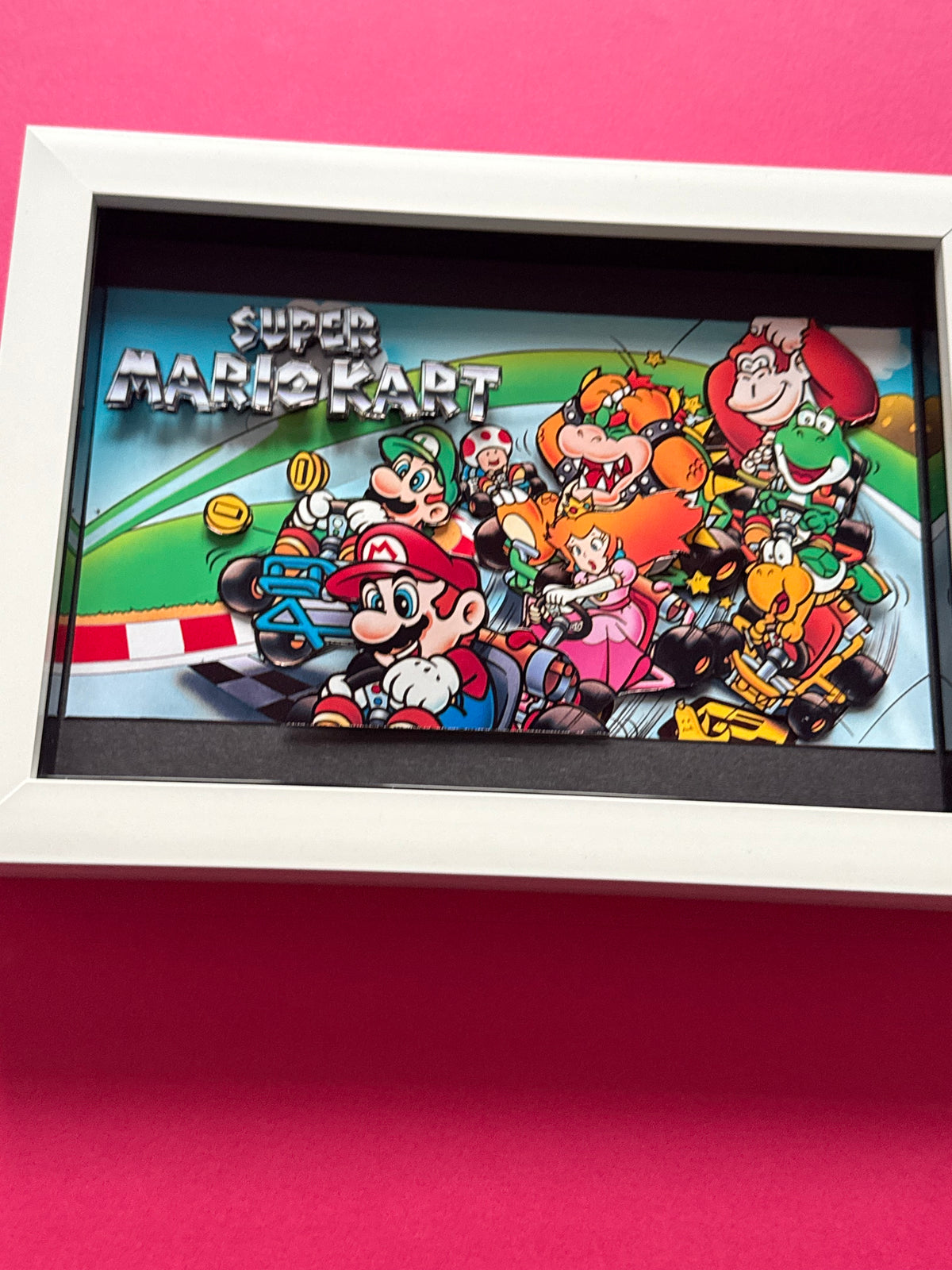 Super Mario Kart 3D Shadow Box Art