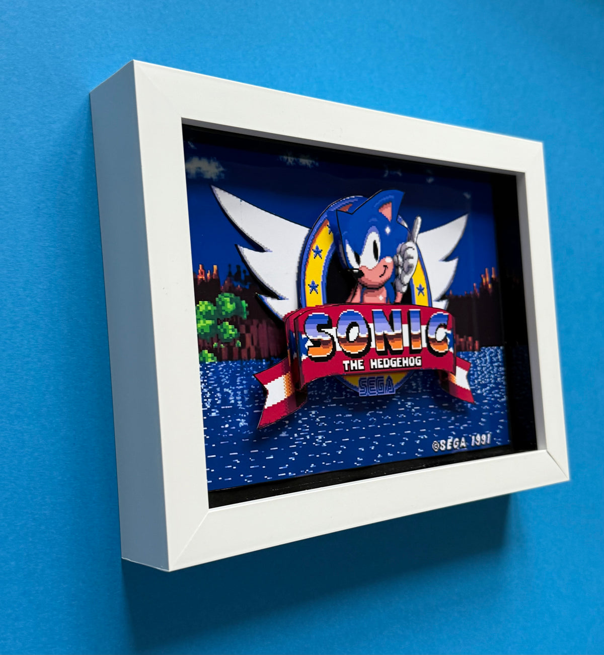 Sonic the Hedgehog Intro 3D Shadow Box Art