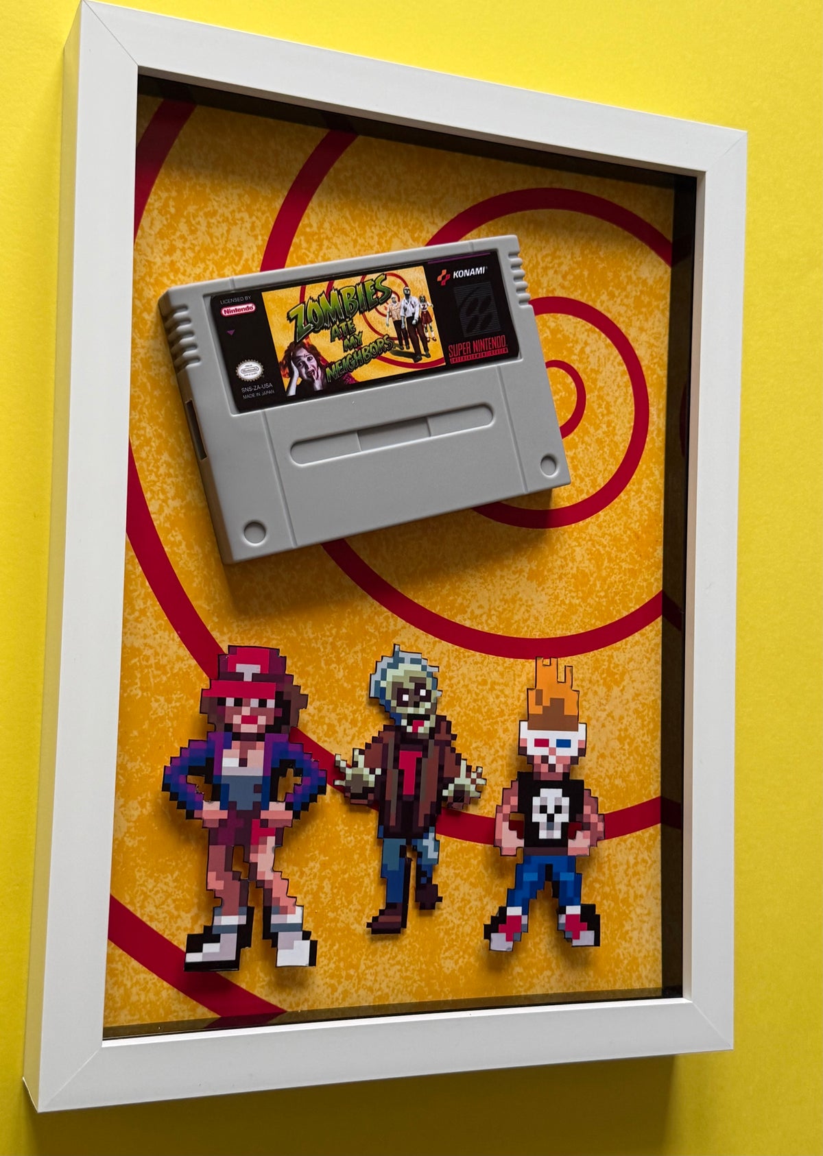 Zombies Ate my Neighbours SNES Cartridge  3D Shadow Box Art