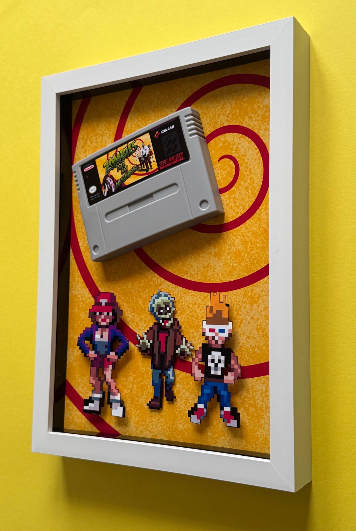 Zombies Ate my Neighbours SNES Cartridge  3D Shadow Box Art