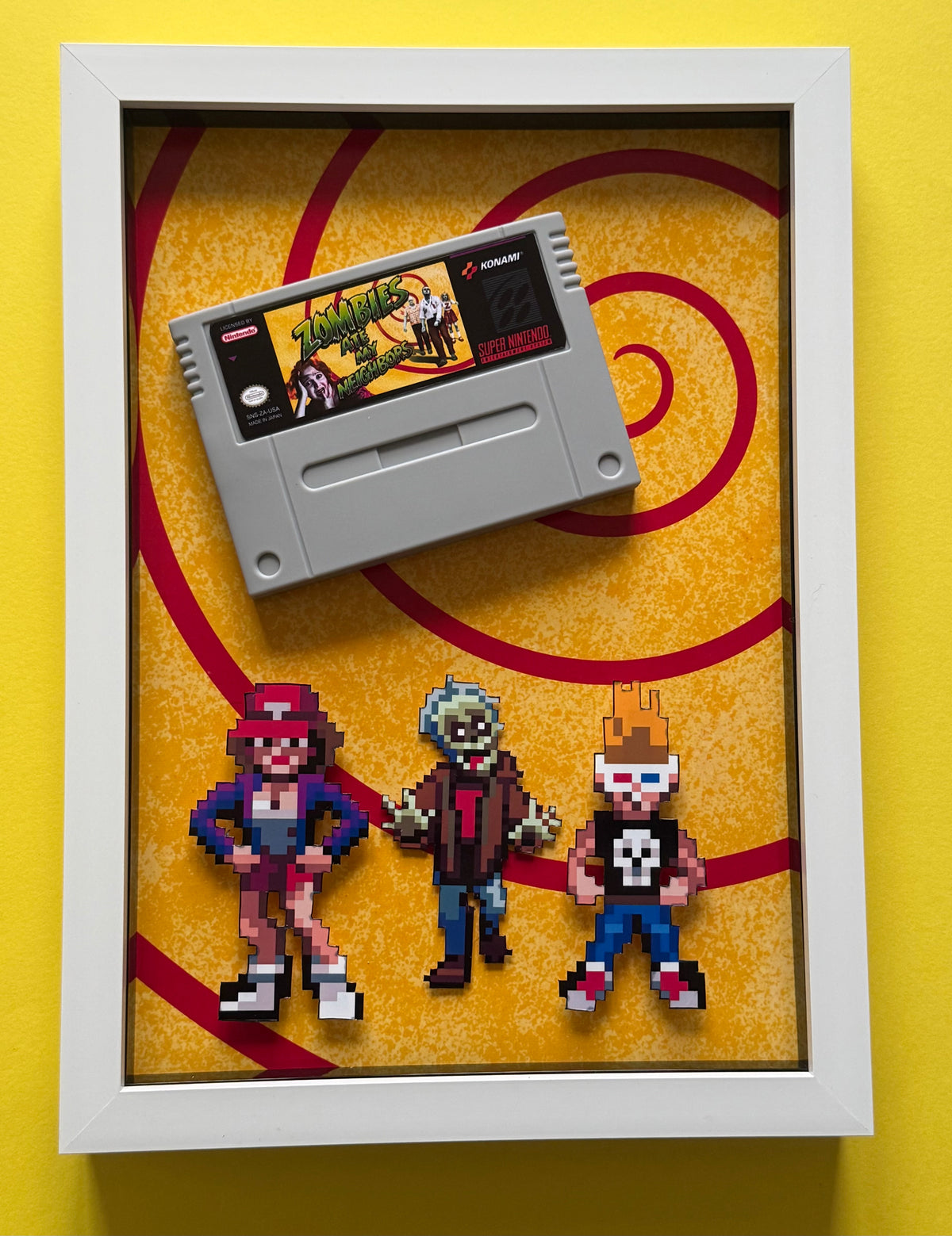 Zombies Ate my Neighbours SNES Cartridge  3D Shadow Box Art