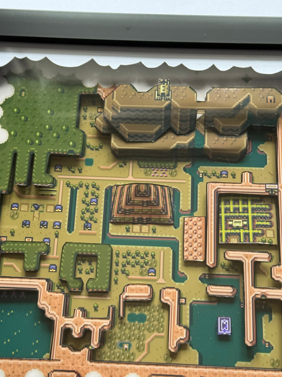 Zelda Link to the Past Dark Hyrule Map 3D Shadow Box Art