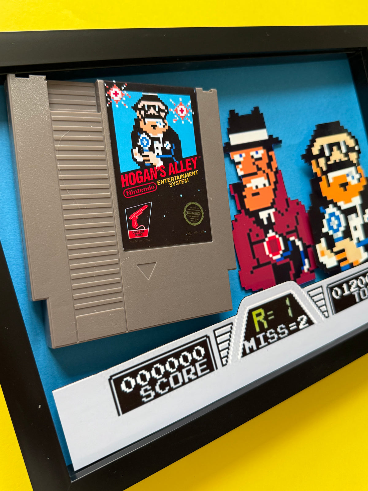 Hogans Alley NES Cartridge  3D Shadow Box Art