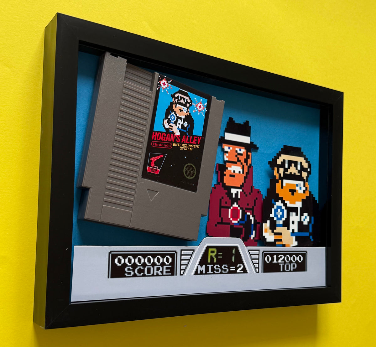 Hogans Alley NES Cartridge  3D Shadow Box Art