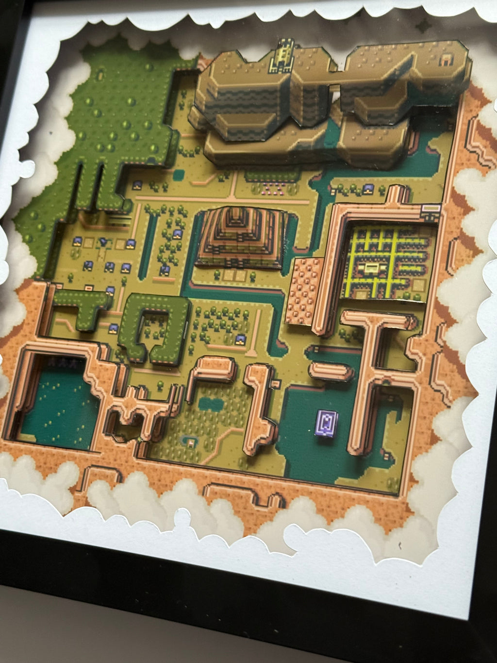Zelda Link to the Past Dark Hyrule Map 3D Shadow Box Art