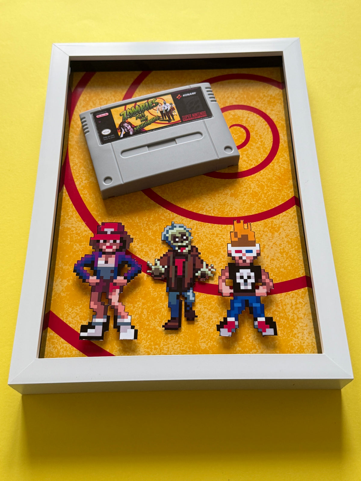 Zombies Ate my Neighbours SNES Cartridge  3D Shadow Box Art