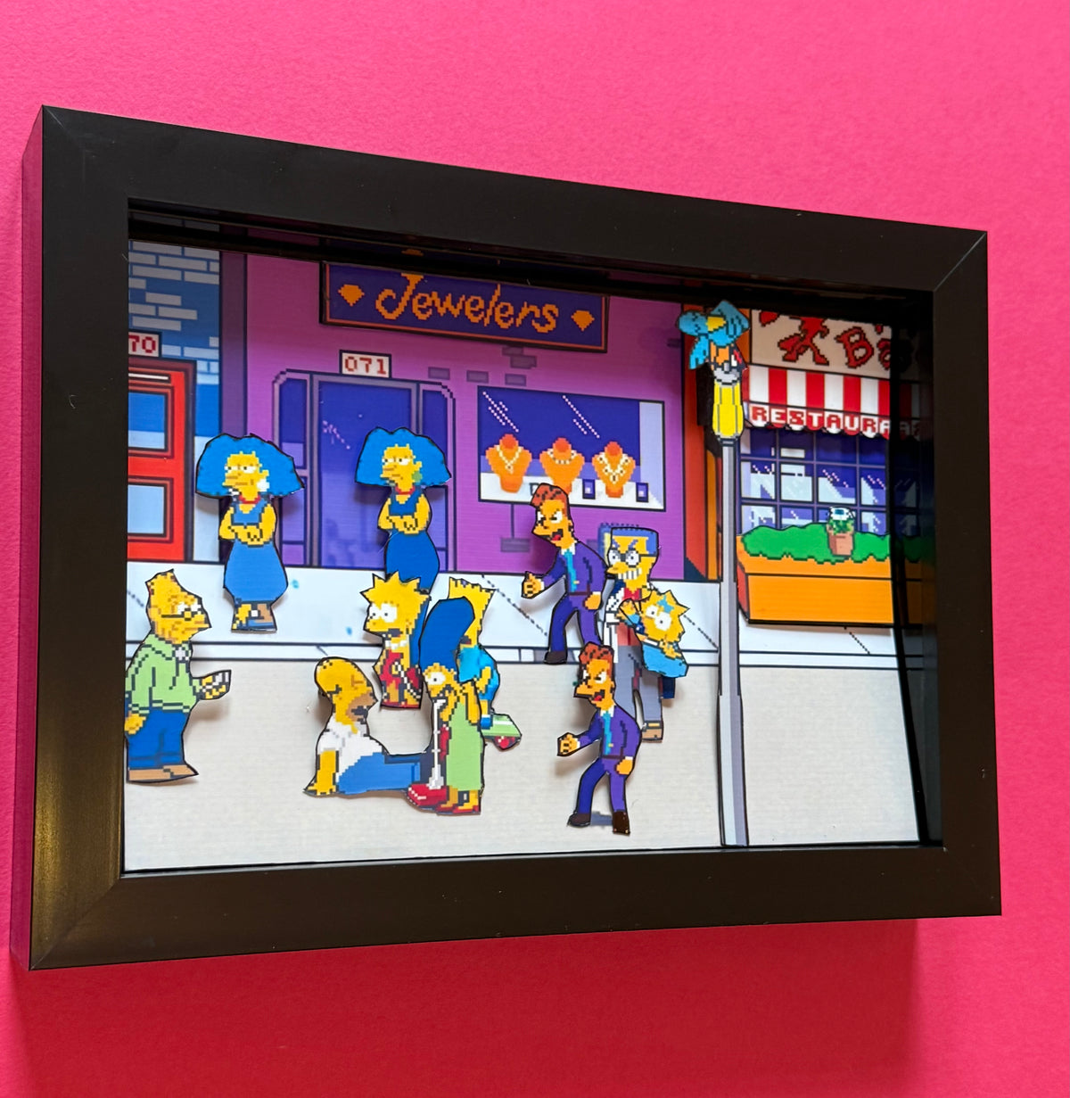 The Simpsons Arcade diorama 3D Shadow Box Art
