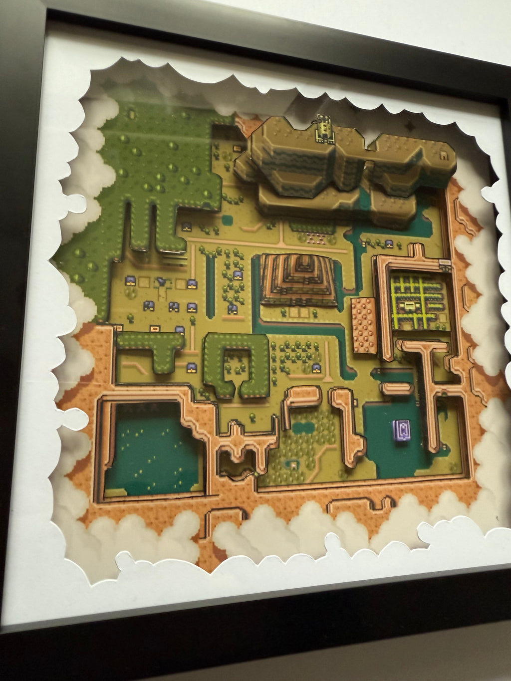 Zelda Link to the Past Dark Hyrule Map 3D Shadow Box Art