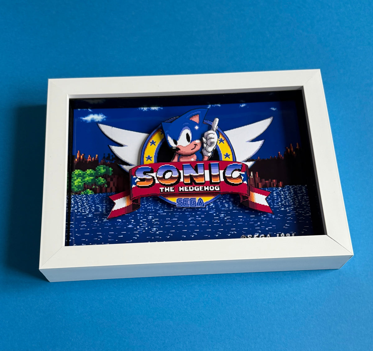 Sonic the Hedgehog Intro 3D Shadow Box Art