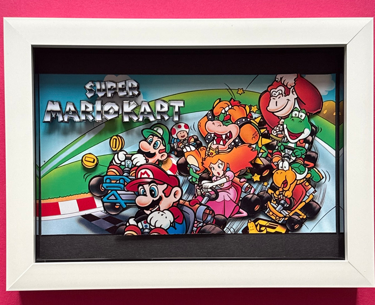 Super Mario Kart 3D Shadow Box Art