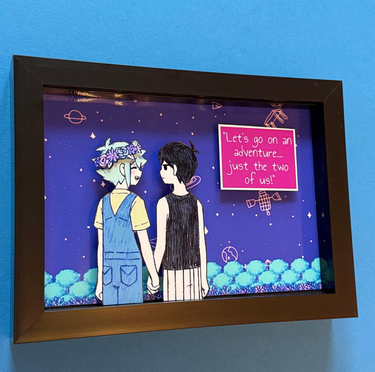 Omori “Let’s go on an adventure together .. Just the two of us” 3D Shadow Box Art