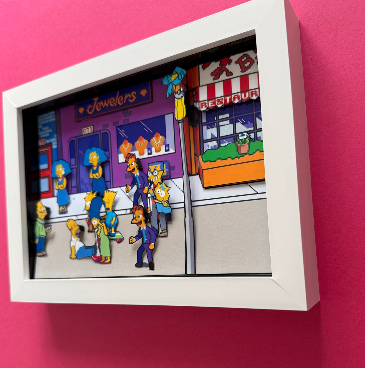 The Simpsons Arcade diorama 3D Shadow Box Art