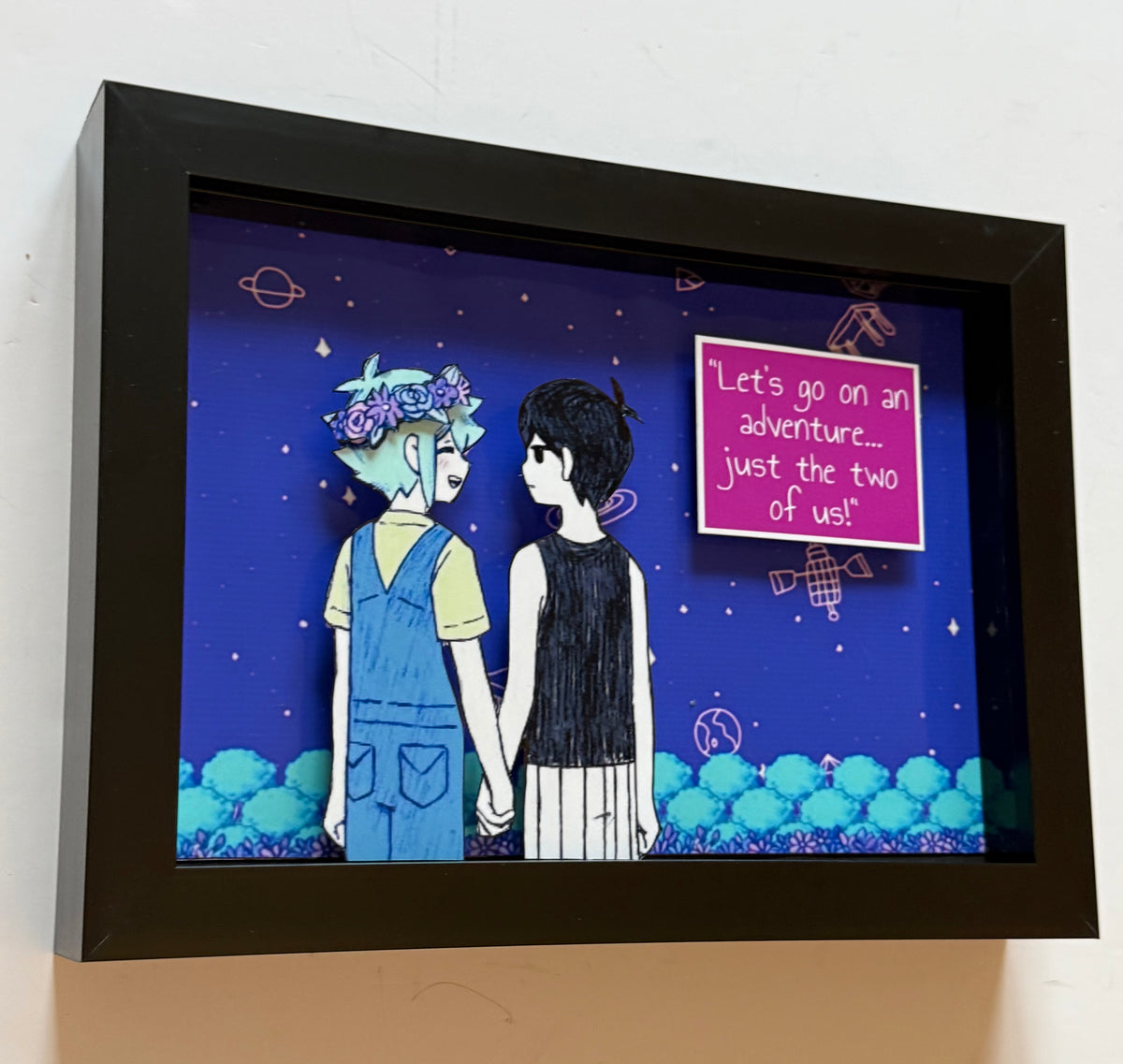 Omori “Let’s go on an adventure together .. Just the two of us” 3D Shadow Box Art