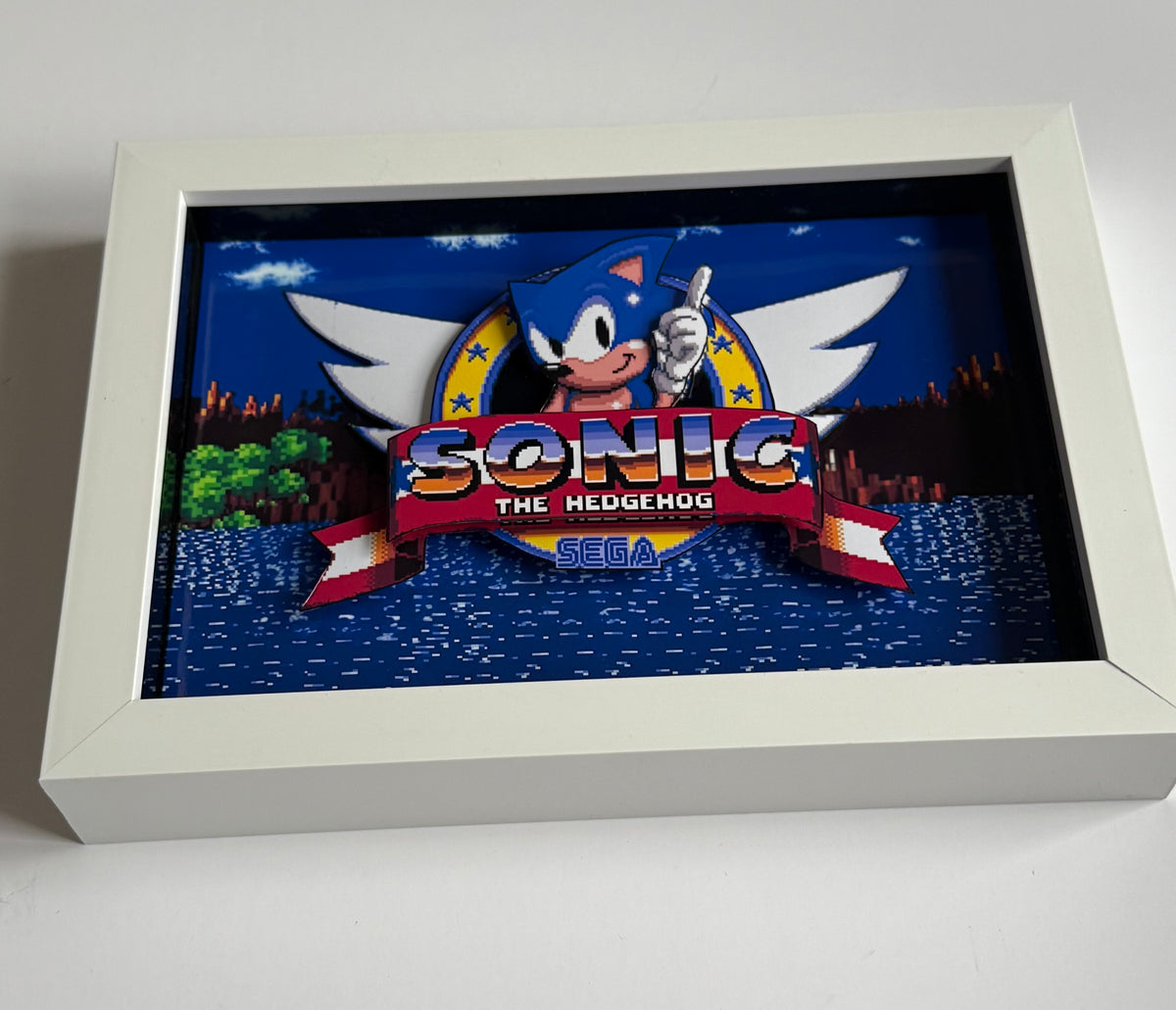Sonic the Hedgehog Intro 3D Shadow Box Art