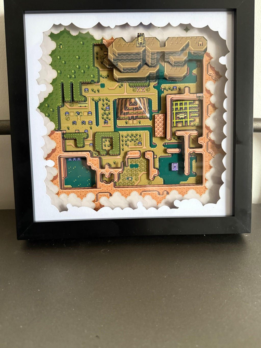 Zelda Link to the Past Dark Hyrule Map 3D Shadow Box Art
