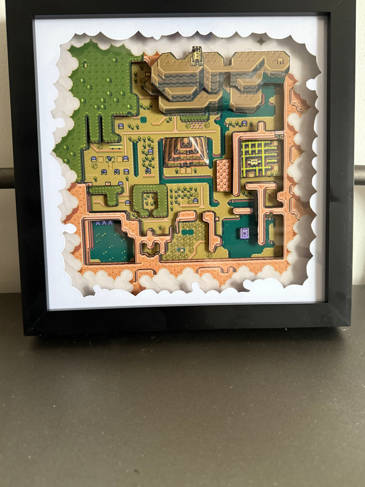 Zelda Link to the Past Dark Hyrule Map 3D Shadow Box Art