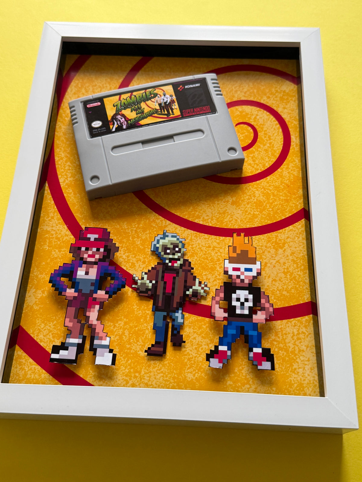 Zombies Ate my Neighbours SNES Cartridge  3D Shadow Box Art