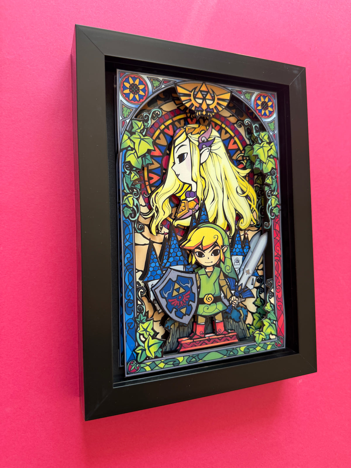 Zelda Stained Glass 3D Shadow Box Art