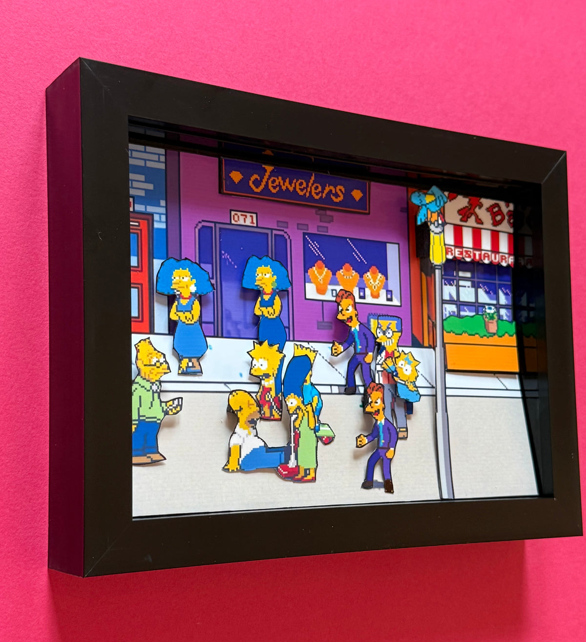 The Simpsons Arcade diorama 3D Shadow Box Art