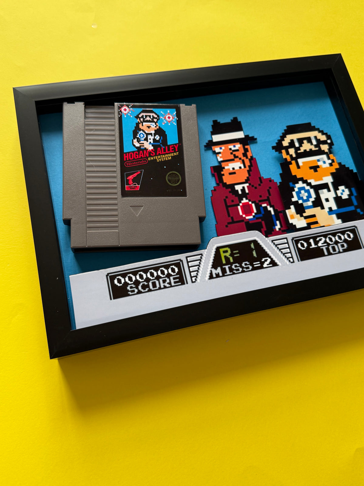 Hogans Alley NES Cartridge  3D Shadow Box Art