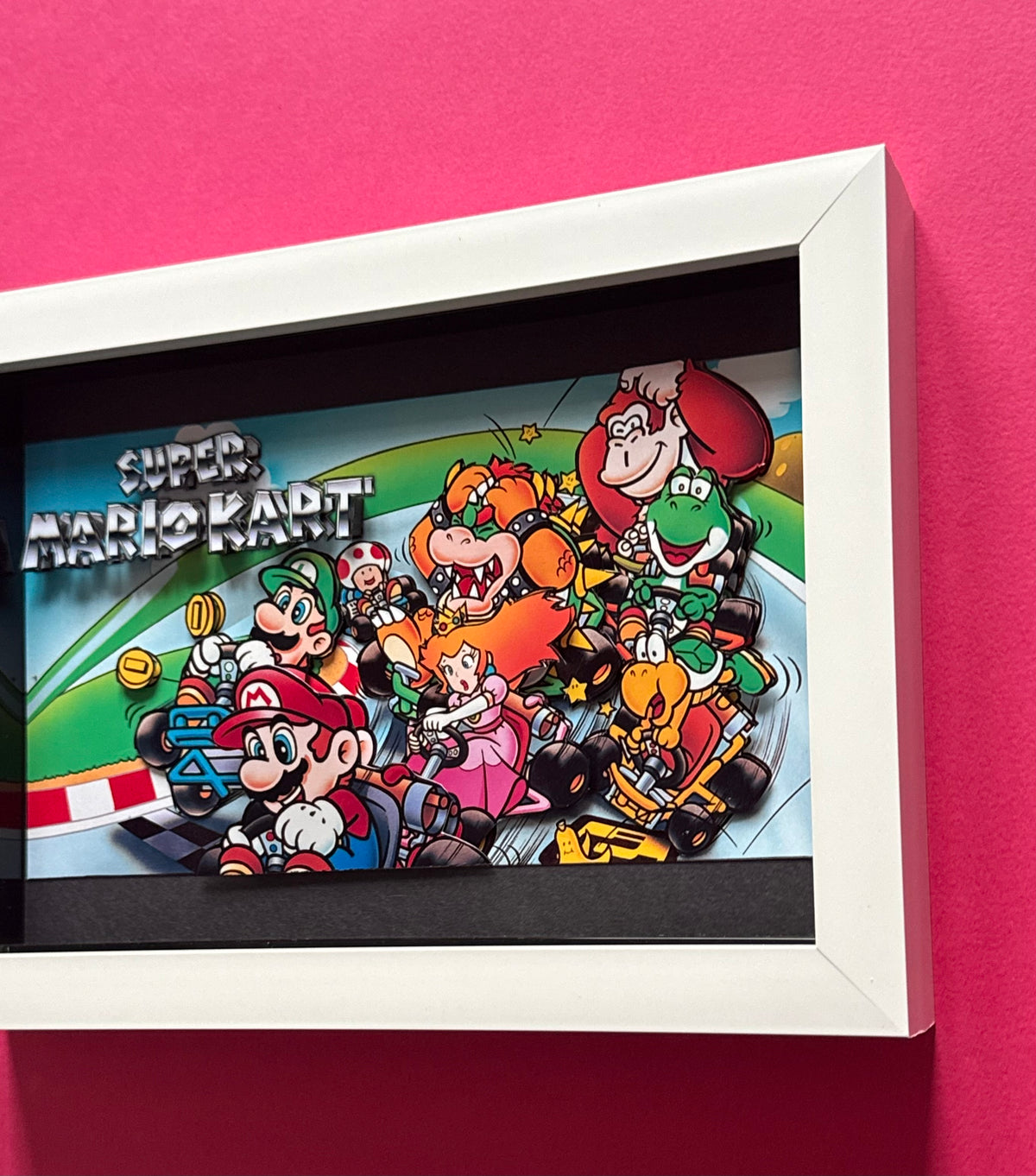 Super Mario Kart 3D Shadow Box Art