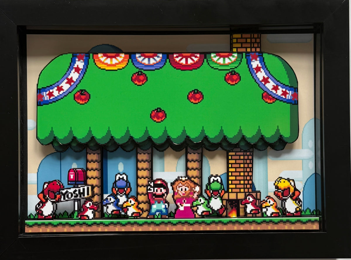 Super Mario World Yoshi’s House 3D Shadow Box Art