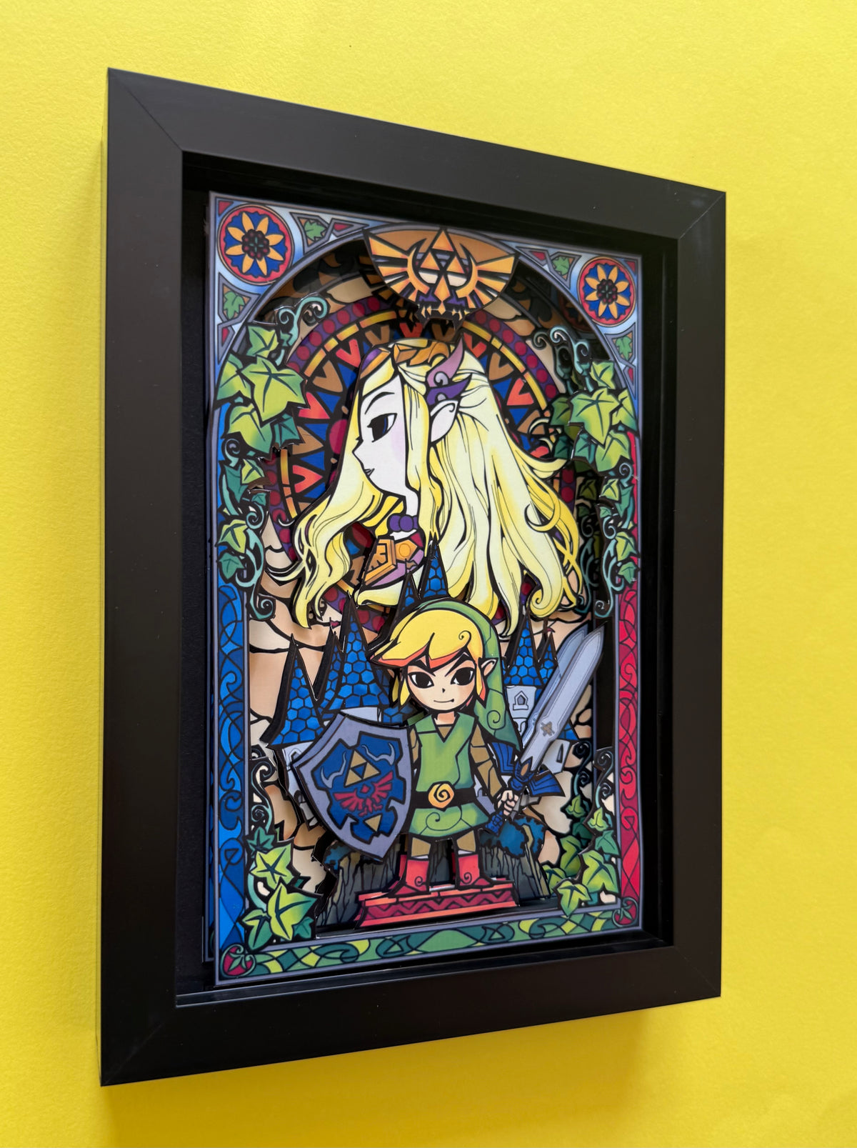 Zelda Stained Glass 3D Shadow Box Art