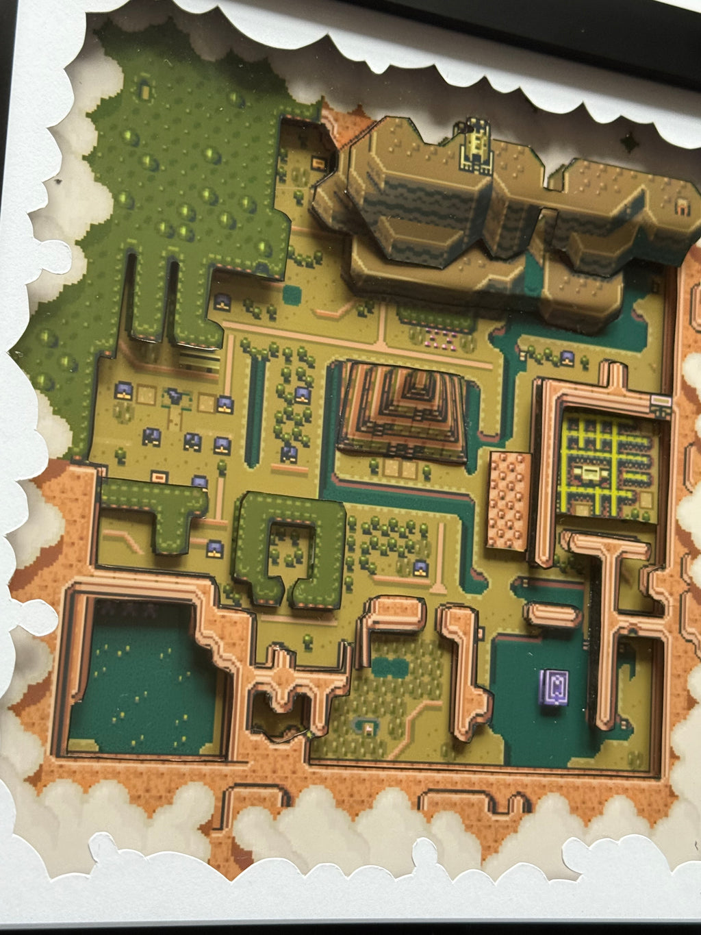 Zelda Link to the Past Dark Hyrule Map 3D Shadow Box Art