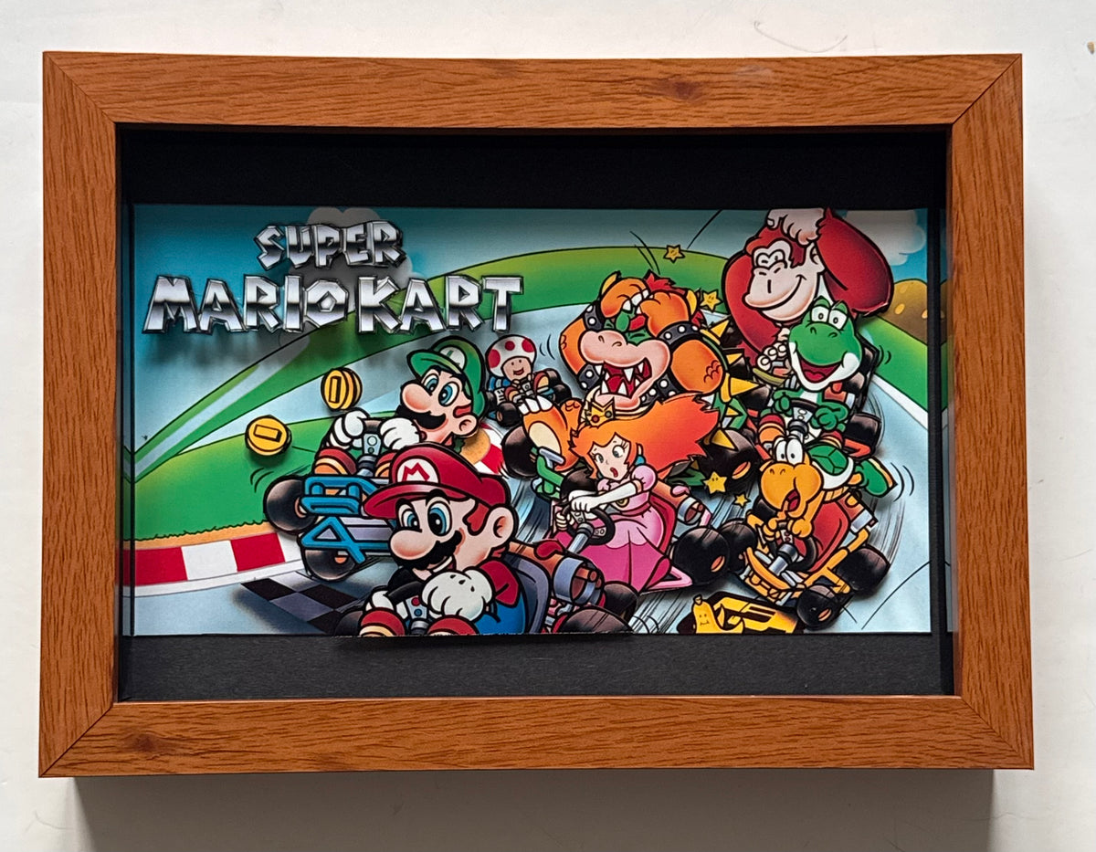 Super Mario Kart 3D Shadow Box Art
