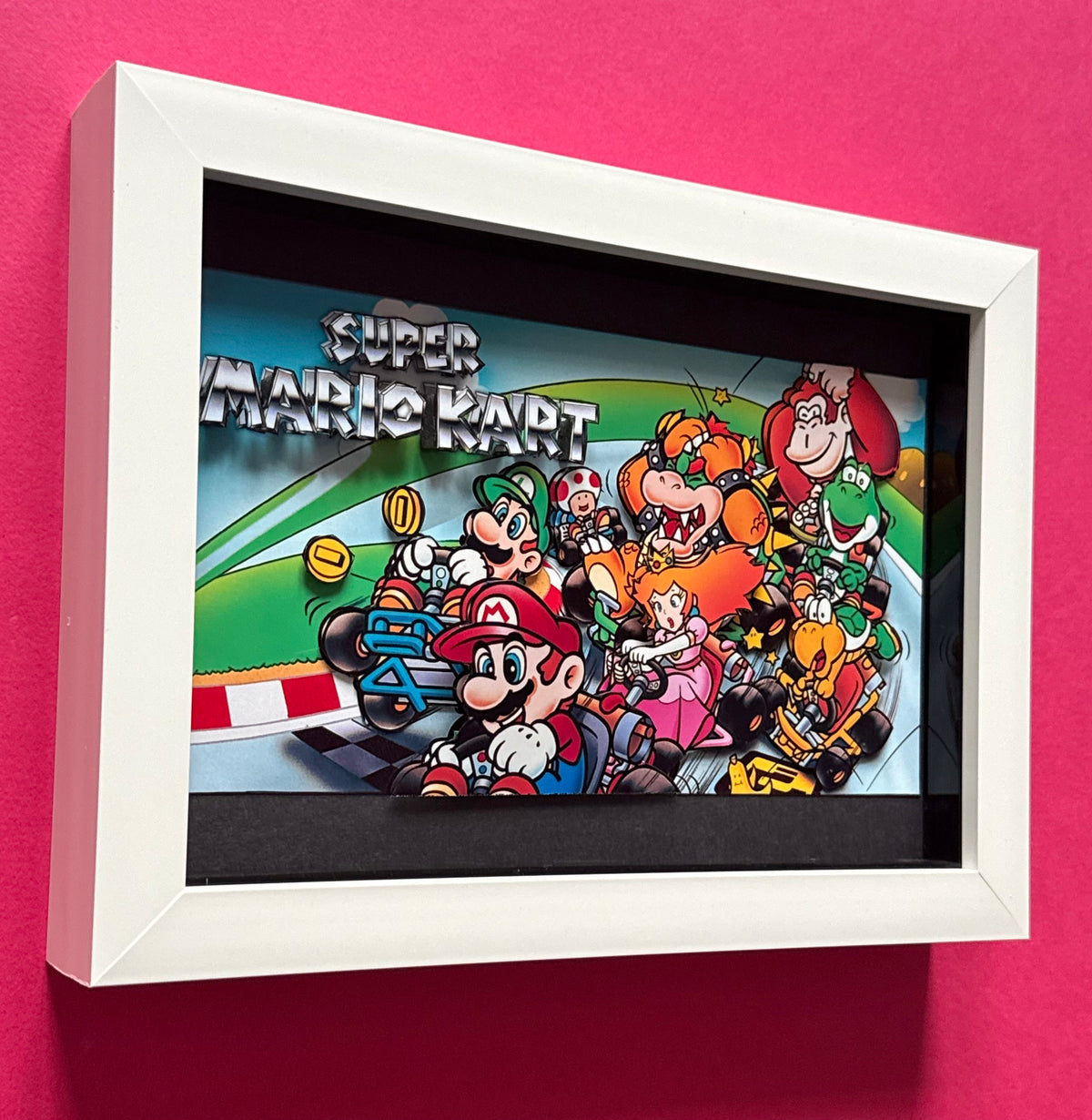 Super Mario Kart 3D Shadow Box Art