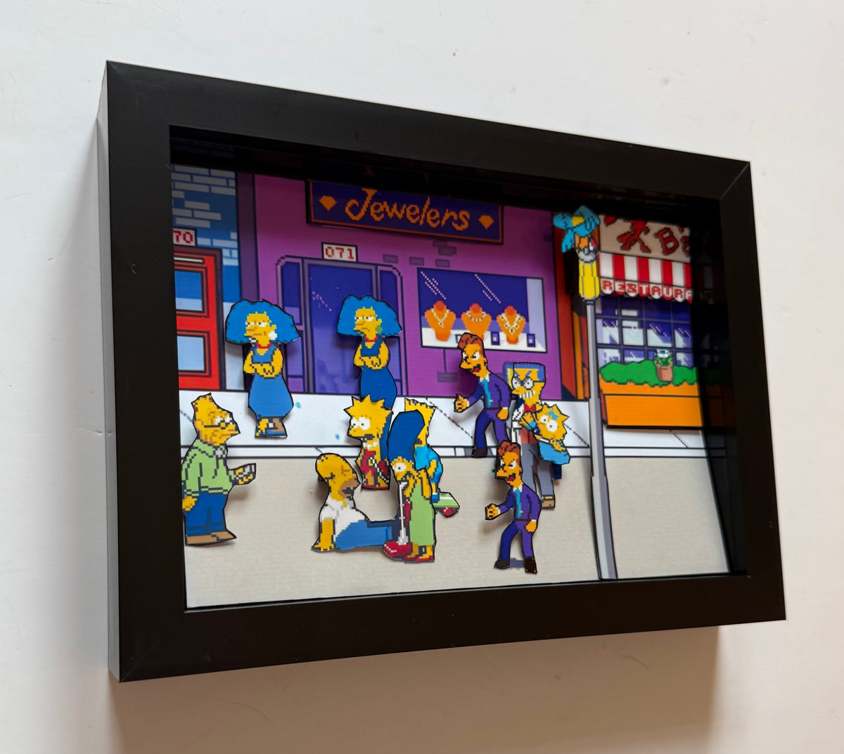 The Simpsons Arcade diorama 3D Shadow Box Art