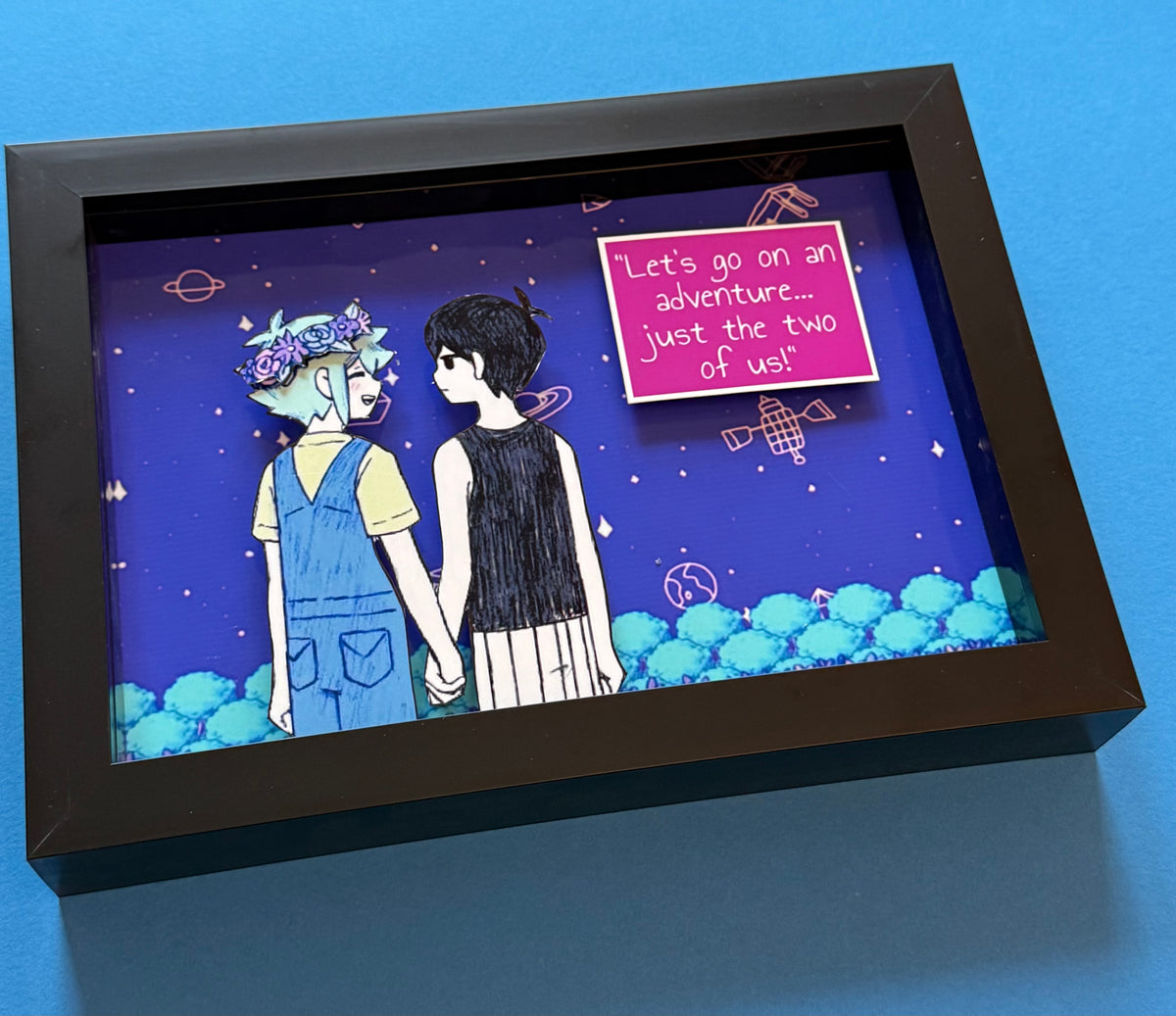 Omori “Let’s go on an adventure together .. Just the two of us” 3D Shadow Box Art