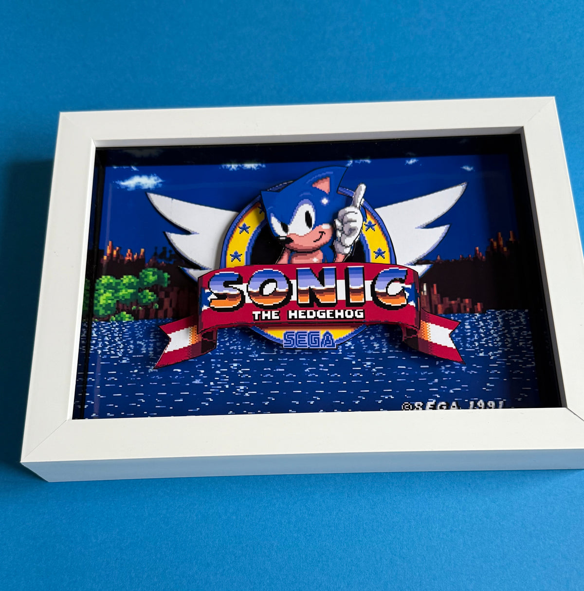 Sonic the Hedgehog Intro 3D Shadow Box Art