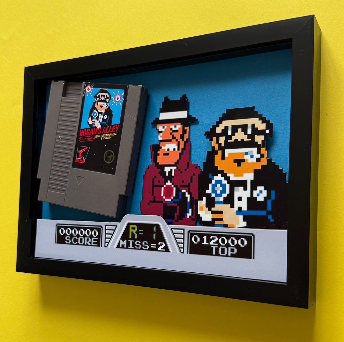 Hogans Alley NES Cartridge  3D Shadow Box Art