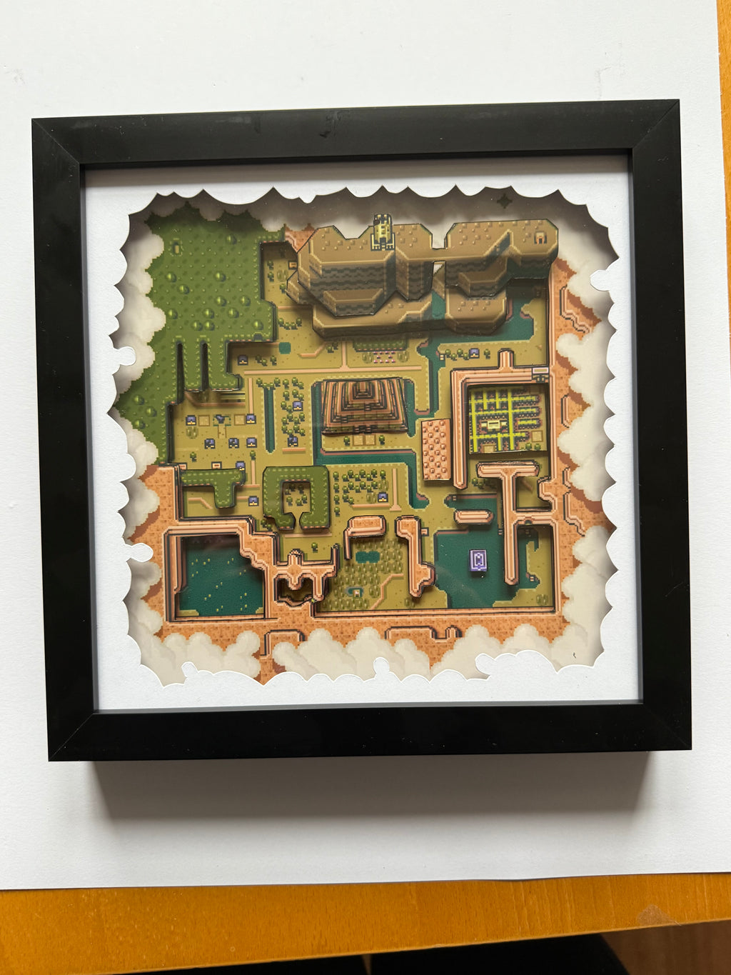 Zelda Link to the Past Dark Hyrule Map 3D Shadow Box Art