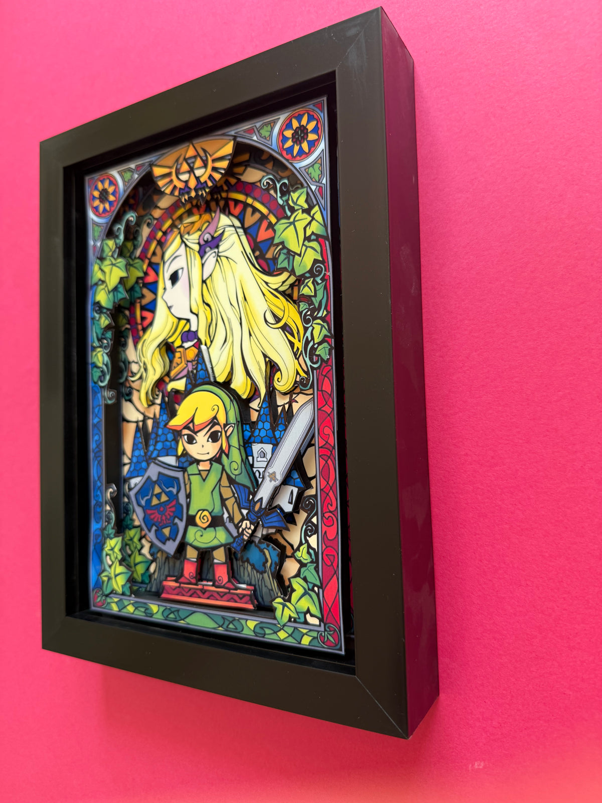 Zelda Stained Glass 3D Shadow Box Art