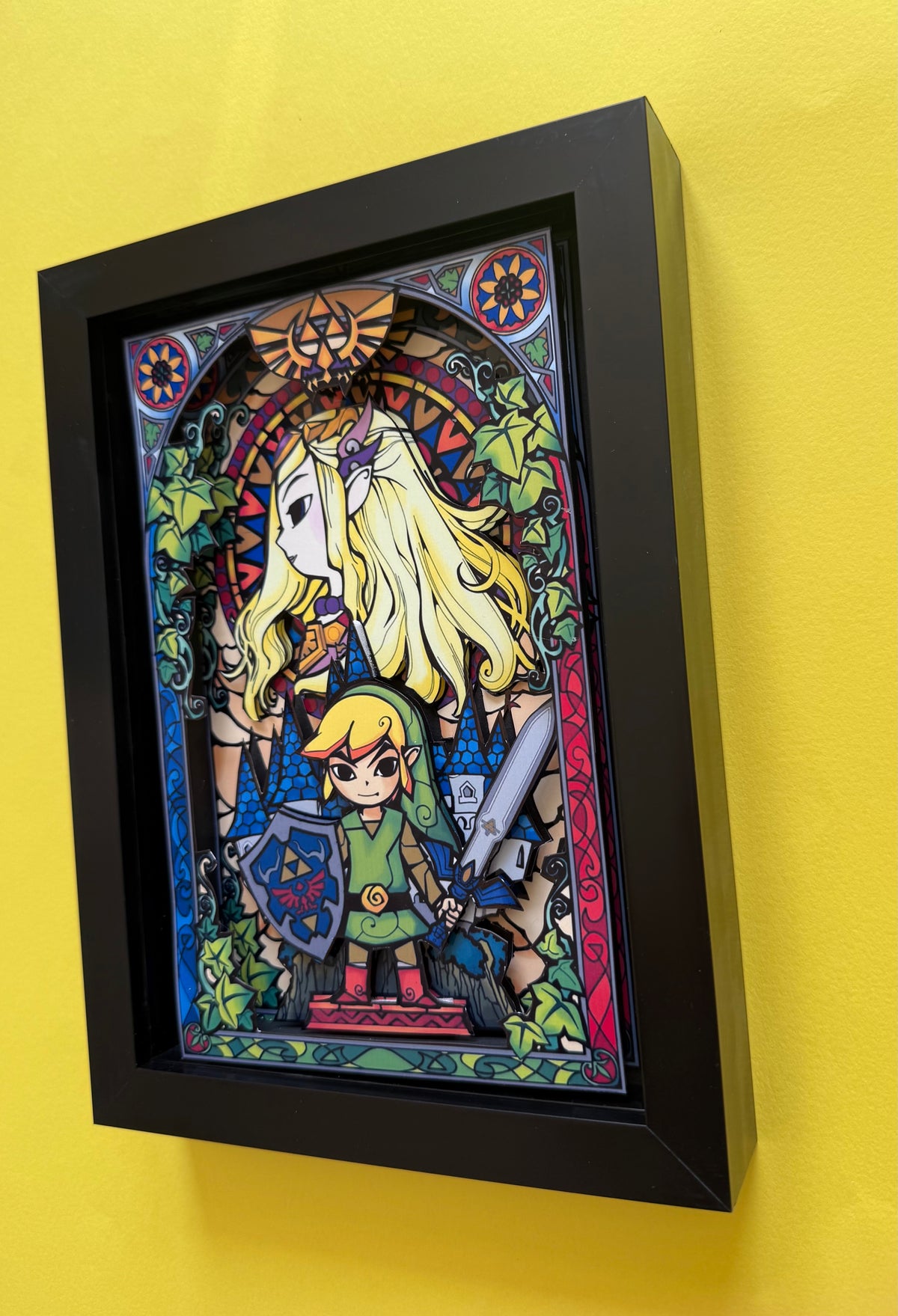 Zelda Stained Glass 3D Shadow Box Art