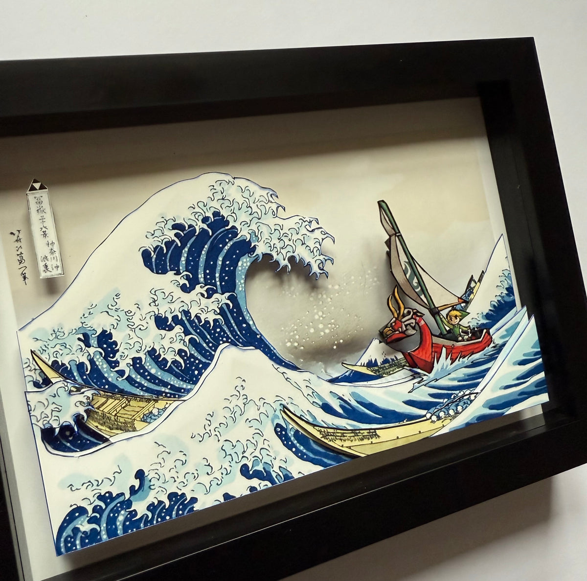 Zelda Great Wave off Kanagawa  3D Shadow Box Art