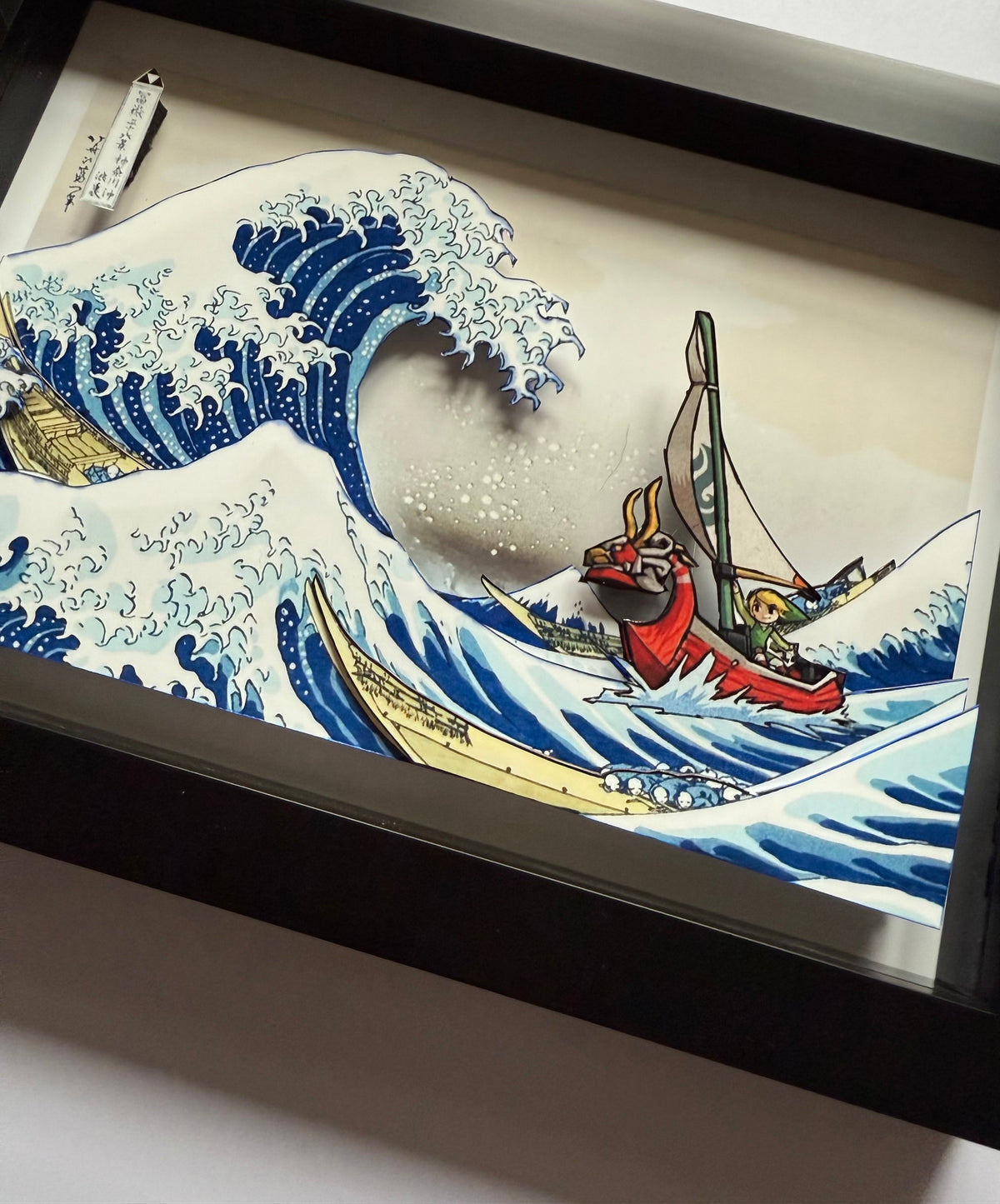 Zelda Great Wave off Kanagawa  3D Shadow Box Art