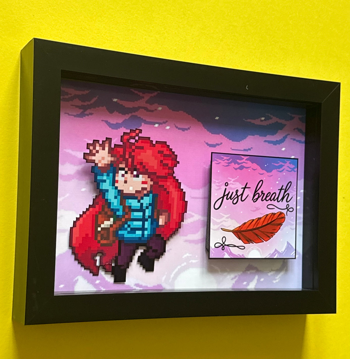 Celeste "Just Breathe" 3D Shadow Box Art
