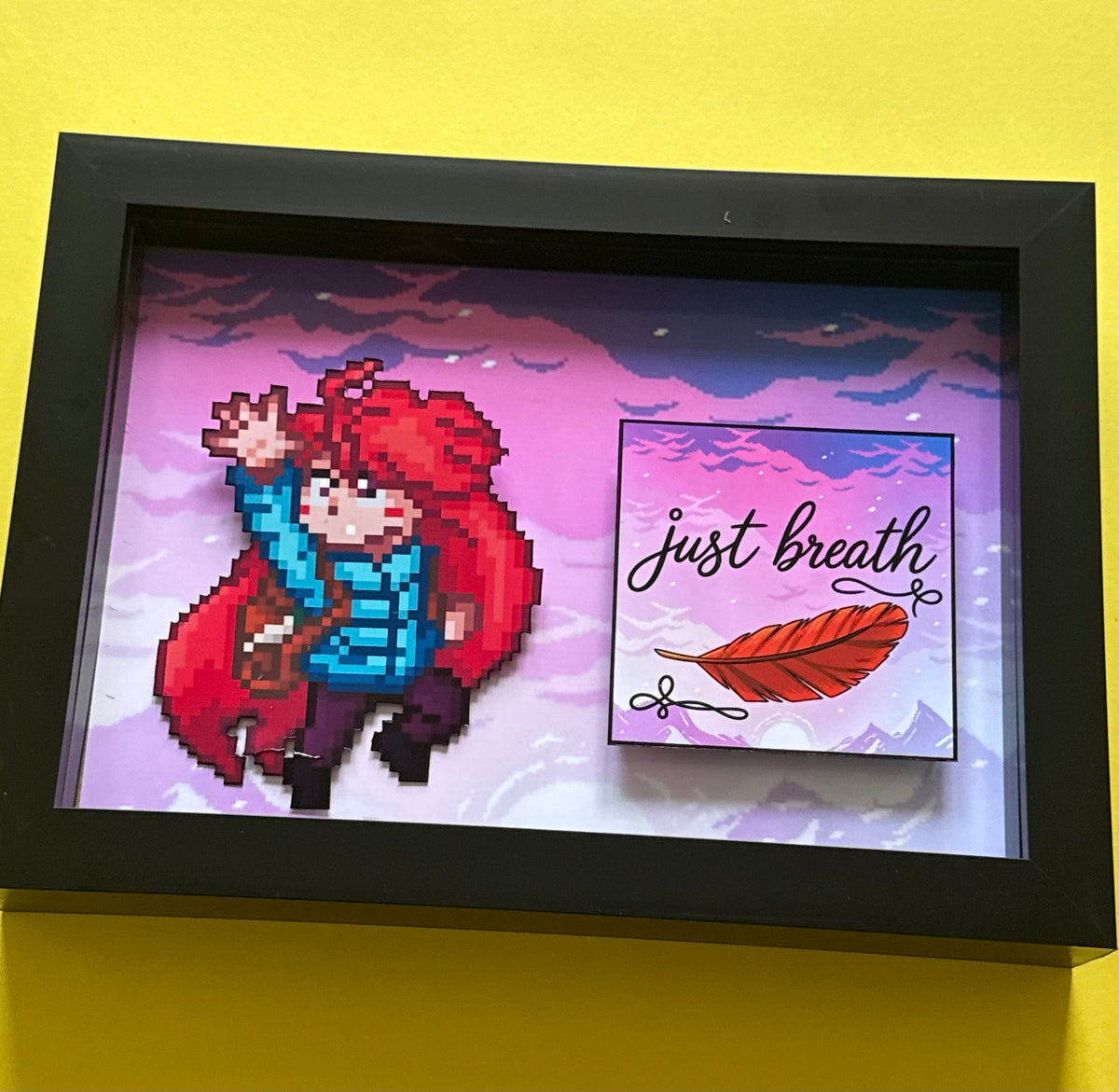 Celeste "Just Breathe" 3D Shadow Box Art