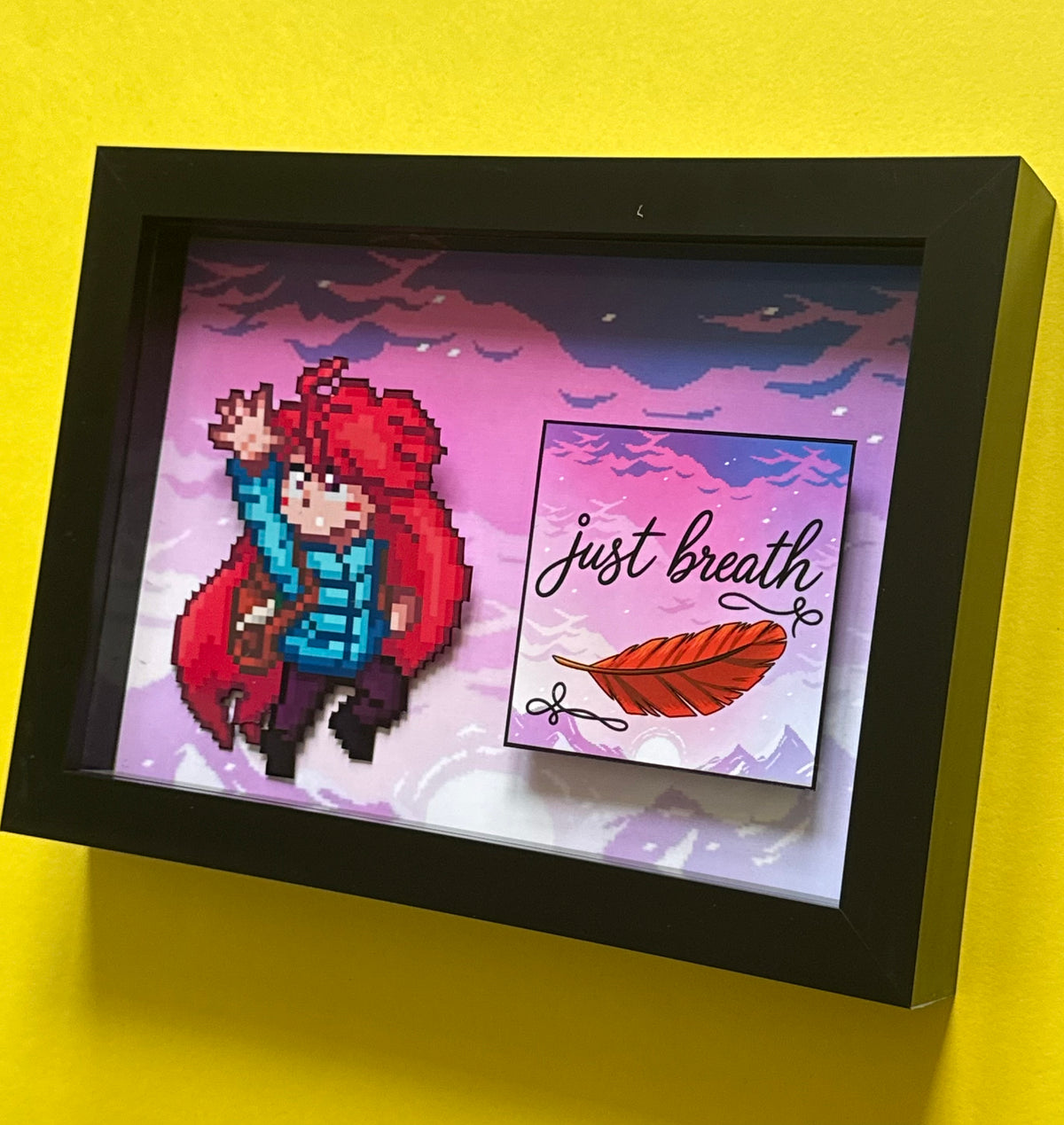 Celeste "Just Breathe" 3D Shadow Box Art