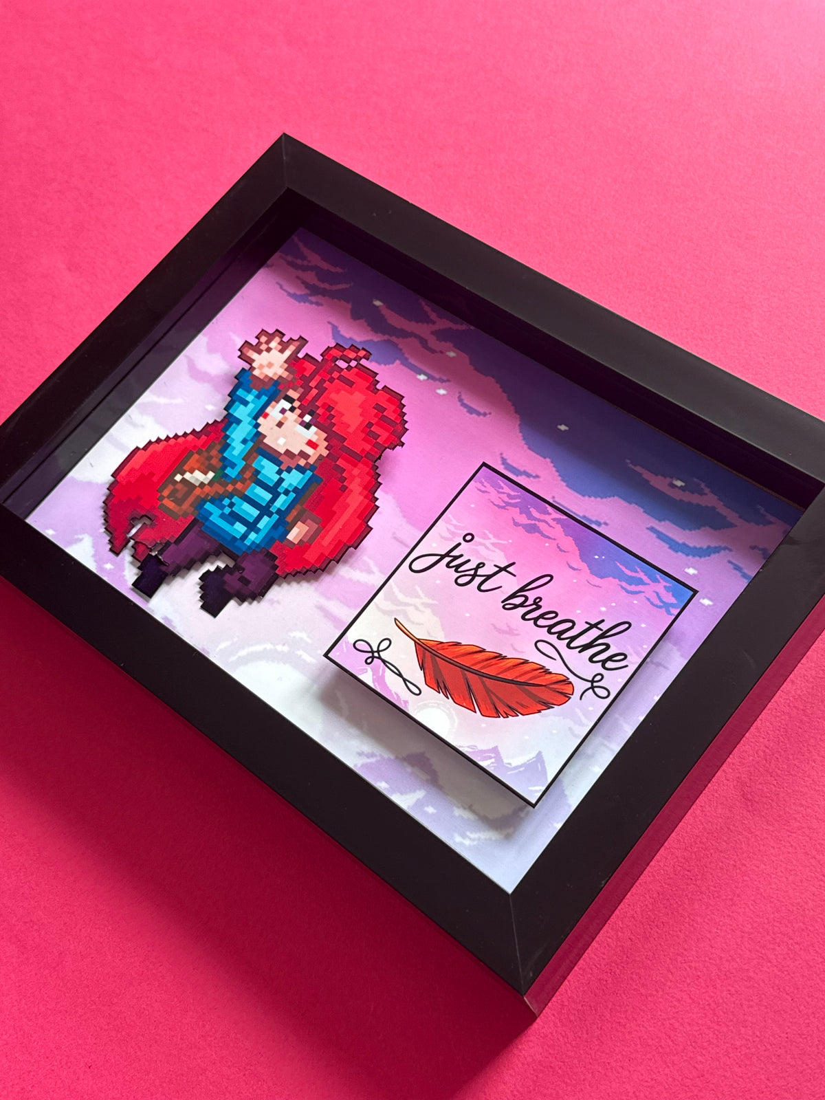 Celeste "Just Breathe" 3D Shadow Box Art