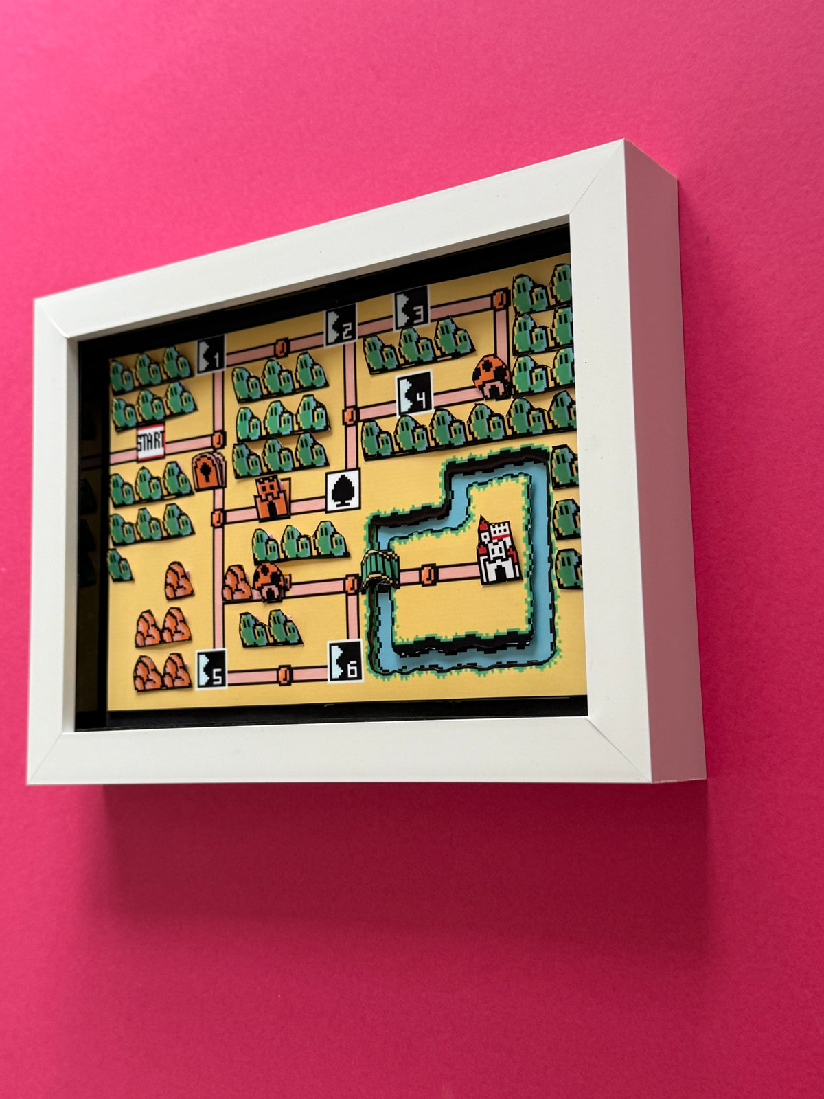 Super Mario Bros 3 World 1-1 Map  3D Shadow Box Art