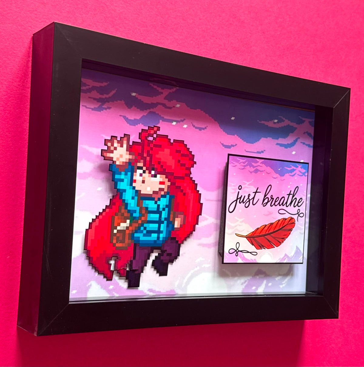 Celeste "Just Breathe" 3D Shadow Box Art