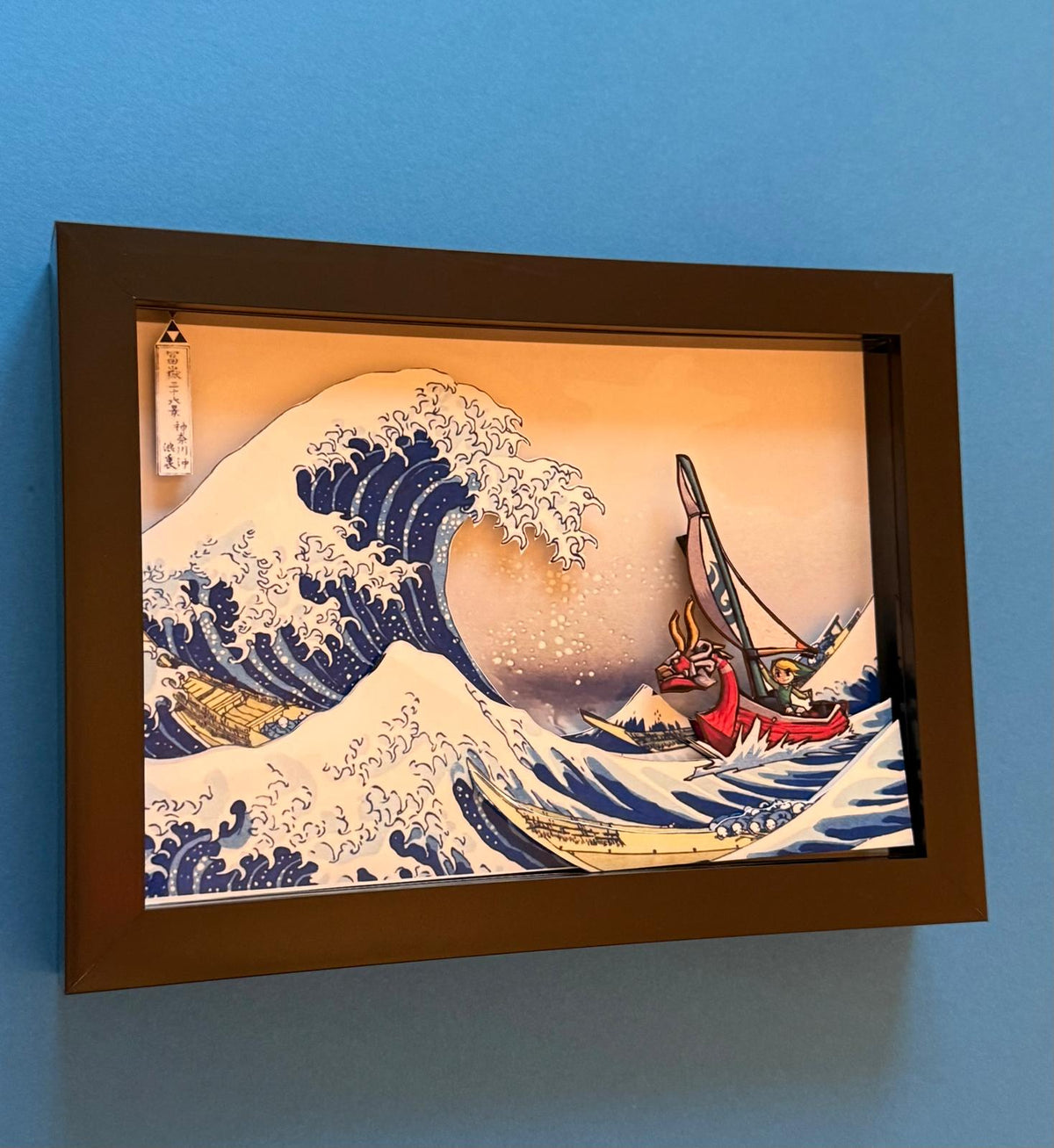 Zelda Great Wave off Kanagawa  3D Shadow Box Art